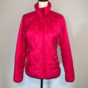 Adidas Womens Red Synthetic Filled Winter Jacket Size S